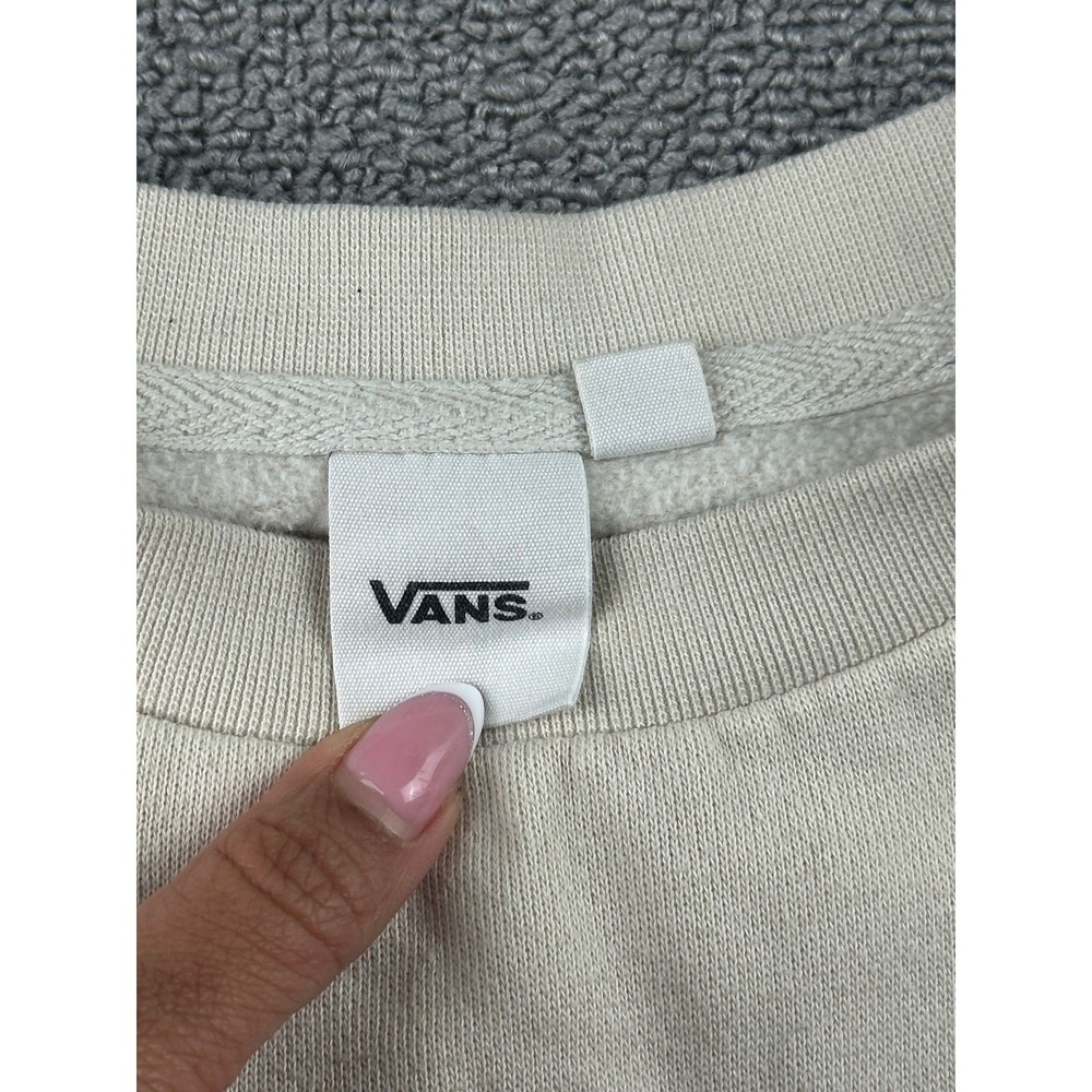 Vans Sweatshirt Women XL Beige Tie-Dye Logo Box Cotton Blend Streetwear Skater - Picture 3 of 11